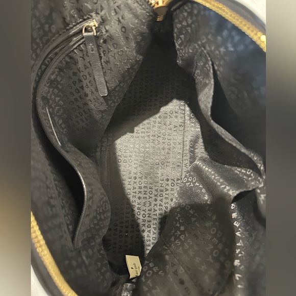 Black patent leather Kate Spade cross body satchel purse - Picture 3 of 8